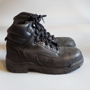 Timberland PRO Women's Black Leather Titan Alloy Toe Work Boot Size 9 M